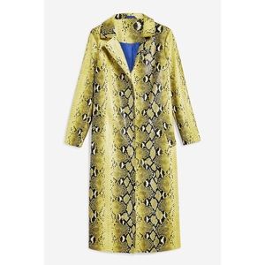 Top Shop Yellow Snakeskin Long trench Coat